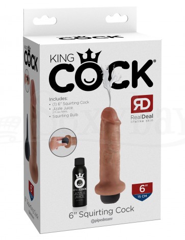 KC 6" Squirting Cock - 6  Inch - Tan
