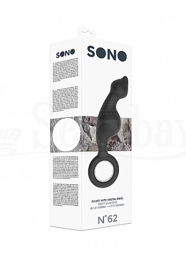 No. 62 - Dildo With Metal Ring - Black