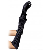 SATIN GLOVES WITH SNAP BUTTONS OS