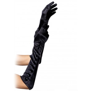 SATIN GLOVES WITH SNAP BUTTONS OS