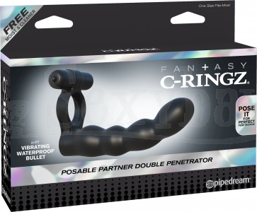 Posable Partner Double Penetrator - Black