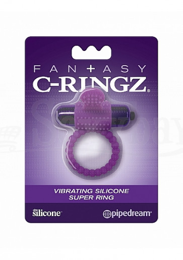 Vibrating Silicone Super Ring - Purple