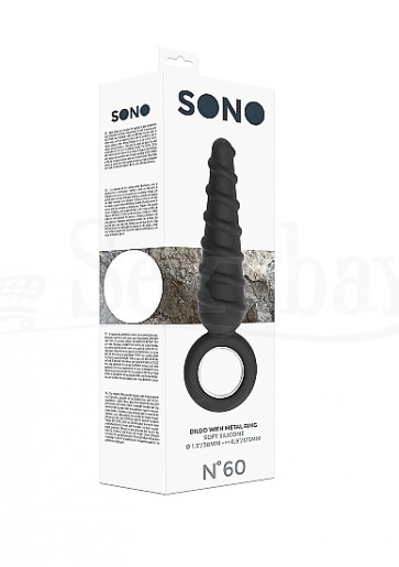 No. 60 - Dildo With Metal Ring - Black